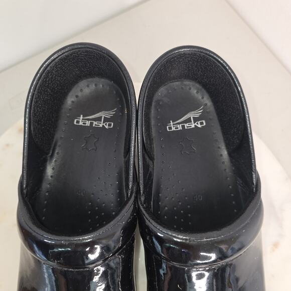 Dansko Professional Clogs Shoes Womens Size 40 Black Patent Leather Nursing Work - Picture 7 of 12